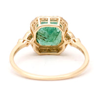 2.09 Ct Octagon Natural Emerald 14K Gold Ring