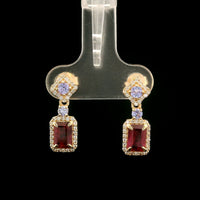 1.39 Ct Octagon Tourmaline 14K Gold Earrings