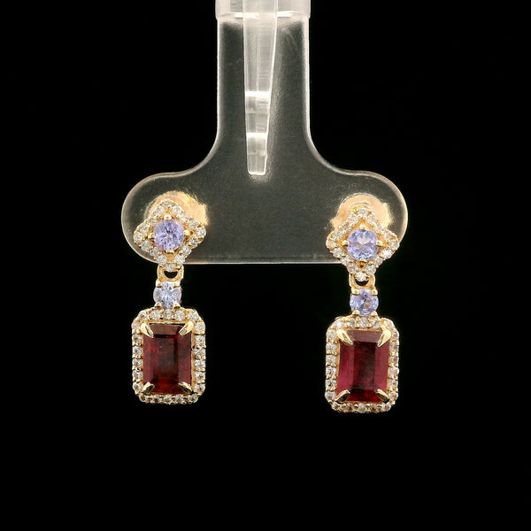 1.39 Ct Octagon Tourmaline 14K Gold Earrings