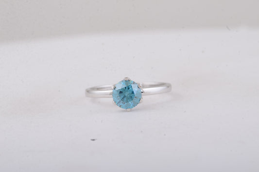1.06 Carats Blue Lab Grown Diamond 14K Gold Ring