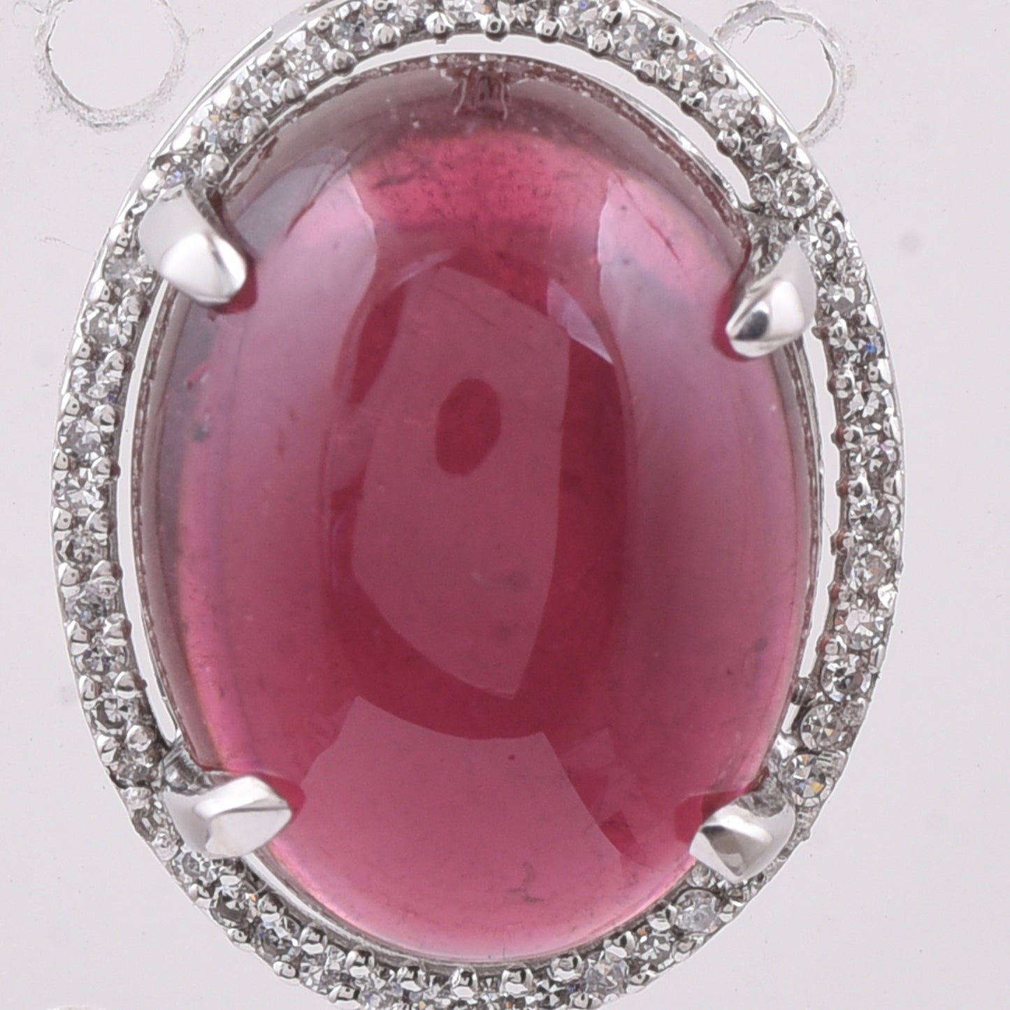 12.51 Ct Oval Natural Pink Tourmaline 950 Platinum Pendant