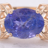 2.64 Ct Oval Natural Tanzanite 14K Gold Ring