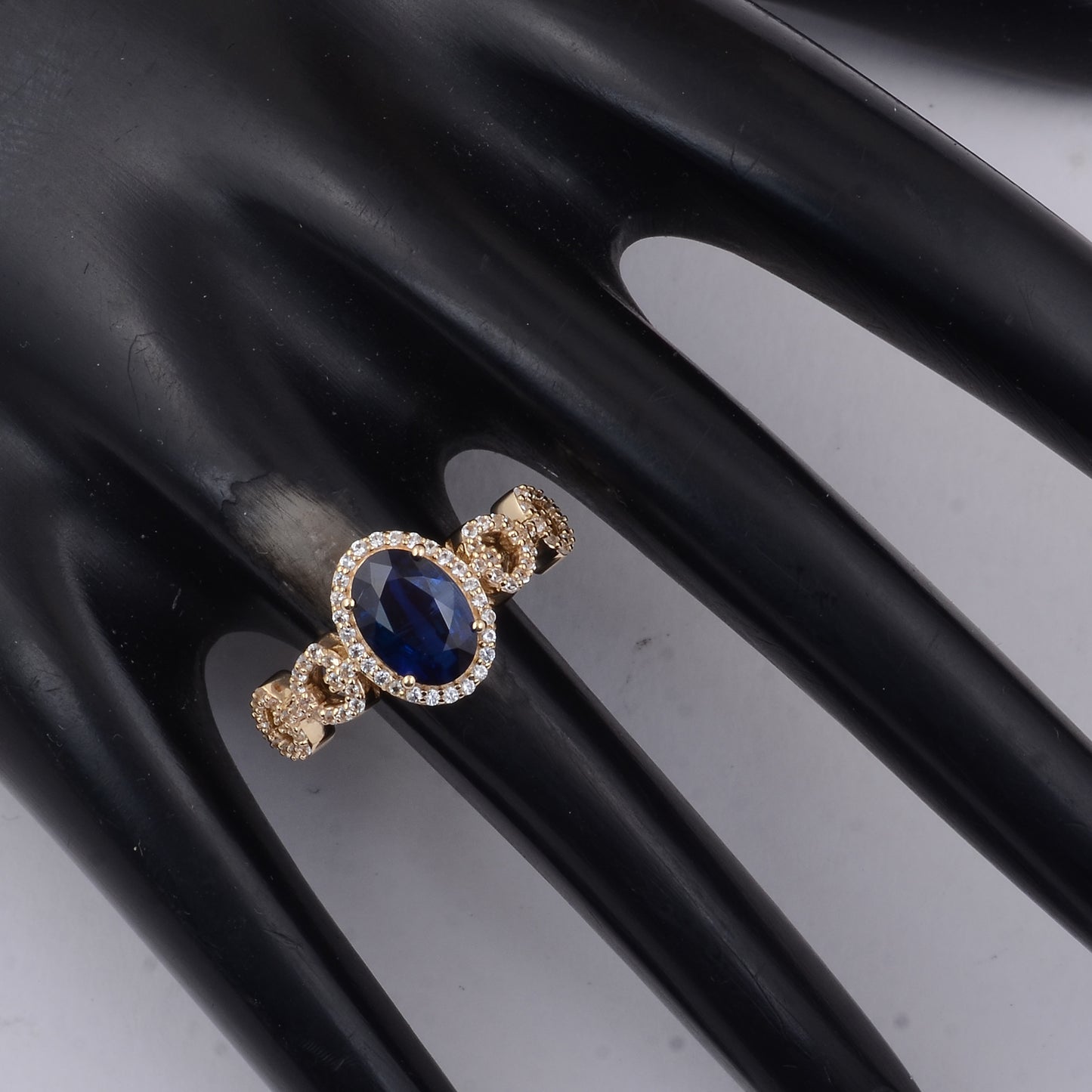 2.06 Ct Oval Sapphire 9K Gold Ring