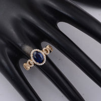 2.06 Ct Oval Sapphire 9K Gold Ring
