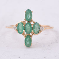 0.93 Ct Oval Natural Emerald 14K Gold Ring