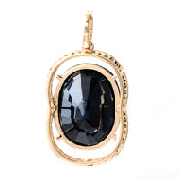 6.65 Ct Oval Mixed Cut Natural Corundum Sapphire 14K Gold Pendant