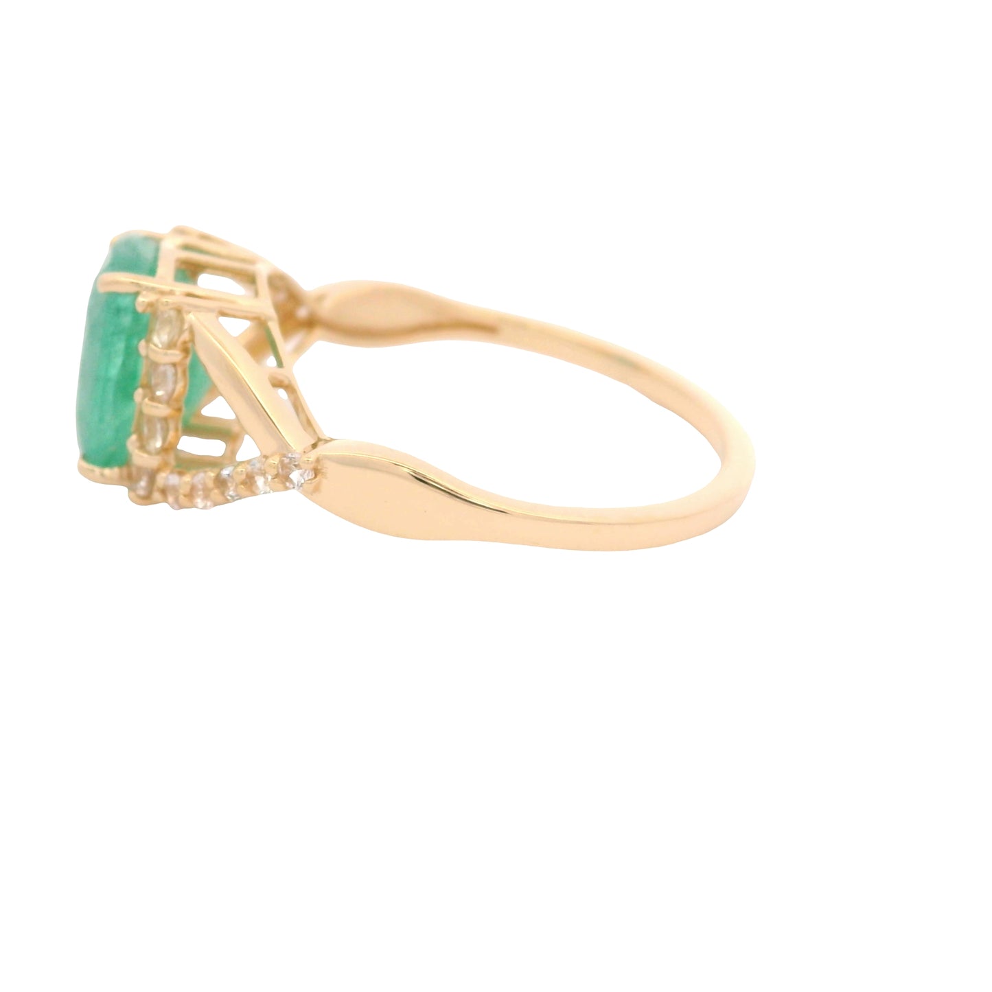 2.26 Ct Cushion Emerald 14K Gold Ring