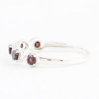 0.60 Ct Round Garnet 925 Sterling Silver Ring