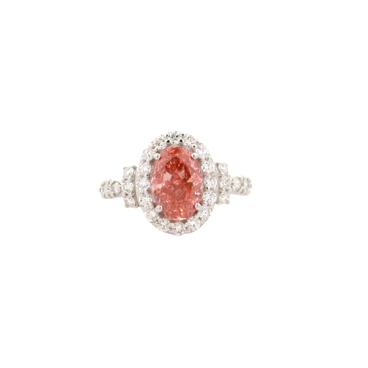 2.79 Carats Pink Lab Grown Diamond 14K Gold Ring