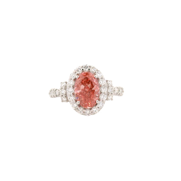 2.79 Carats Pink Lab Grown Diamond 14K Gold Ring