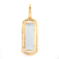 3.14 Ct Octagon Step Cut Natural Aquamarine 14K Gold Pendant