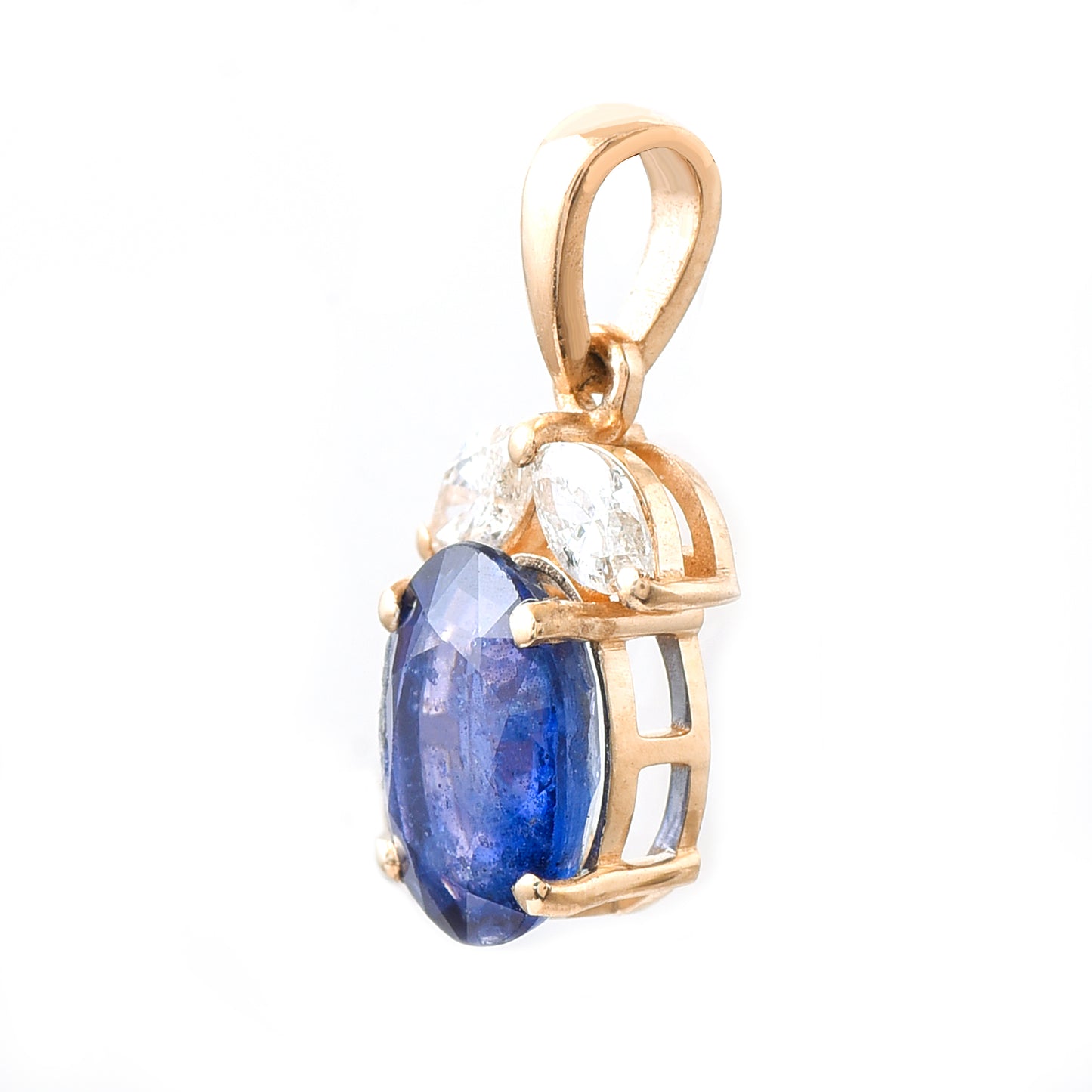 1.60 Ct Oval Sapphire 14K Gold Pendant