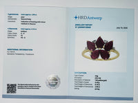 3.00 Ct Pear Natural Ruby 14K Gold Ring