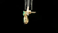 1.74 Ct Pear Emerald 14K Gold Earrings