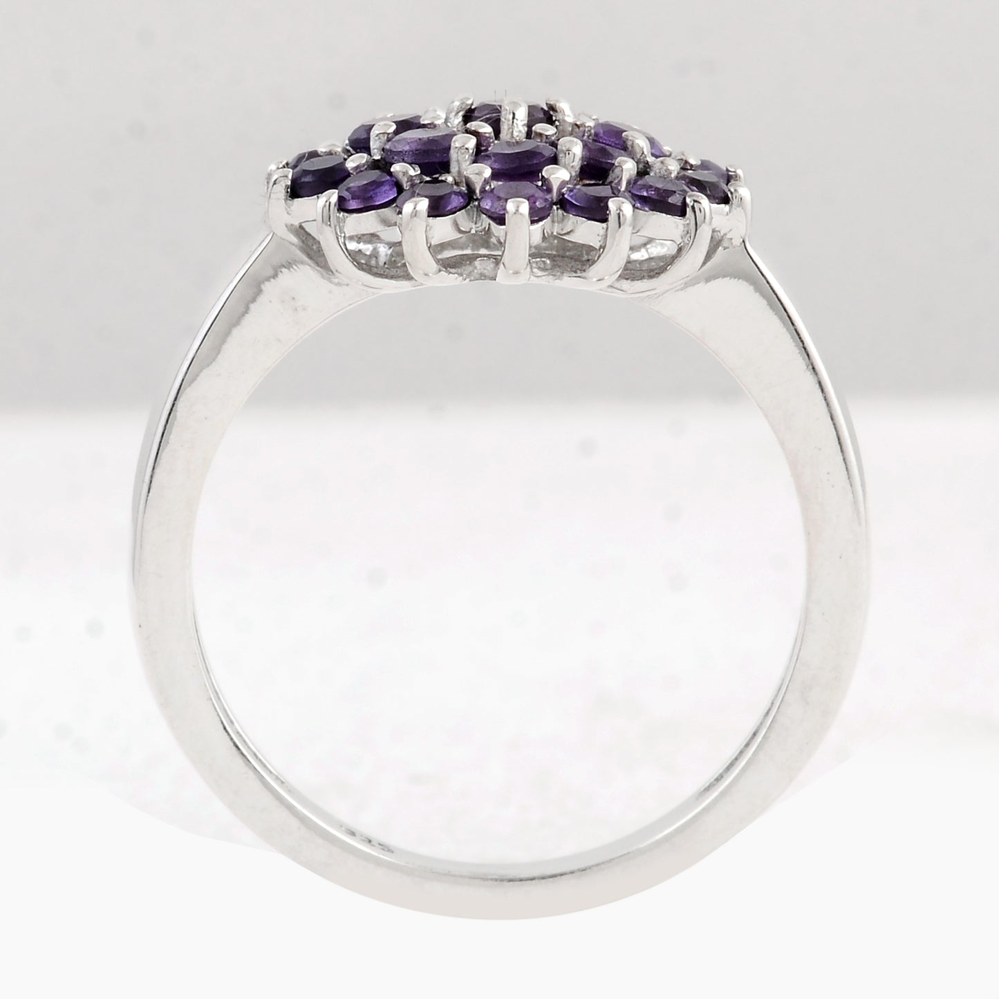 0.97 Ct Round Amethyst 925 Sterling Silver Ring