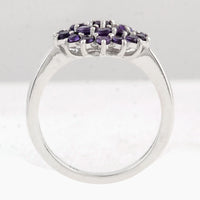 0.97 Ct Round Amethyst 925 Sterling Silver Ring