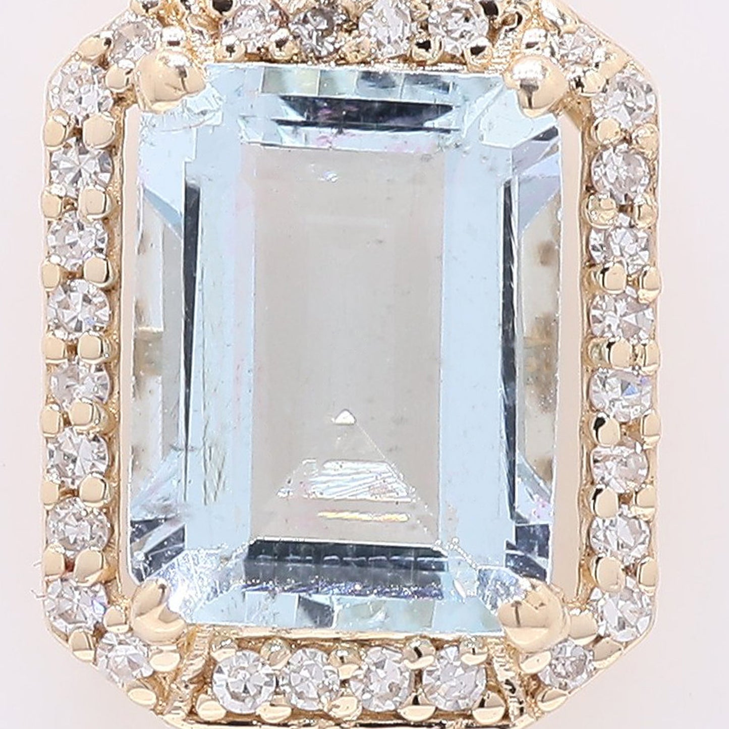 1.44 Ct Octagon Step Cut Natural Aquamarine 14K Gold Pendant