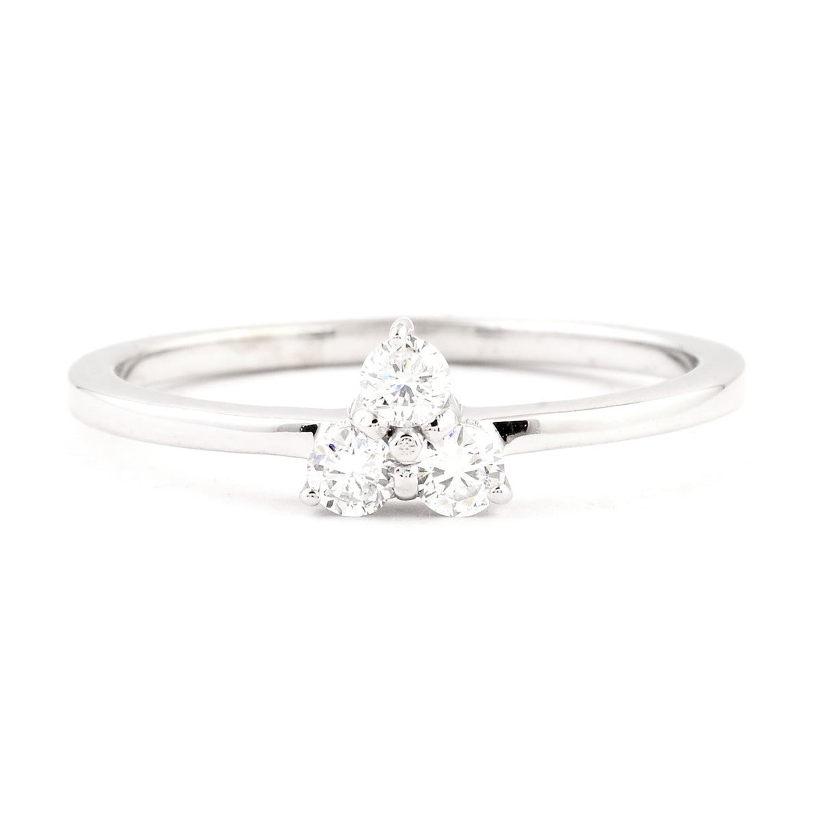 0.21 Ct Round Lab Grown Diamond 925 Silver Ring