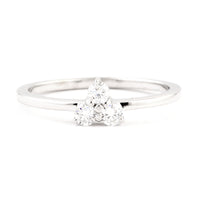 0.21 Ct Round Lab Grown Diamond 925 Silver Ring
