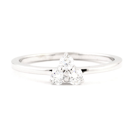 0.21 Ct Round Lab Grown Diamond 925 Silver Ring