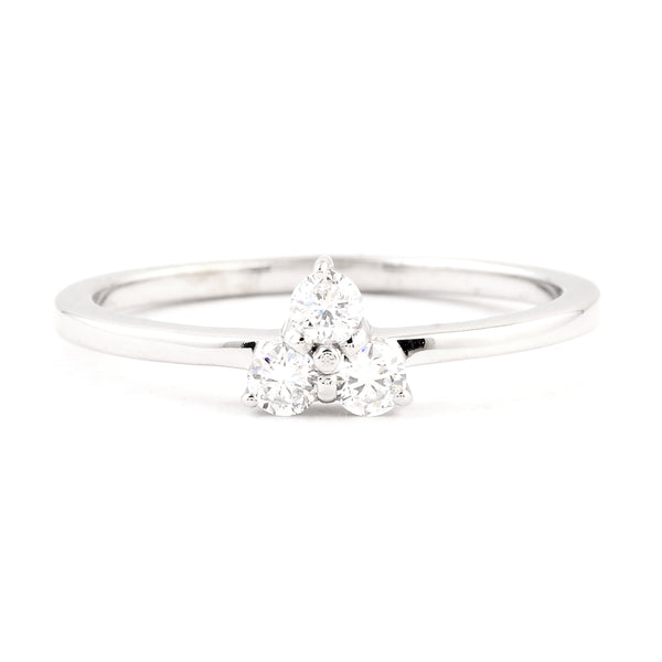 0.21 Ct Round Lab Grown Diamond 925 Silver Ring