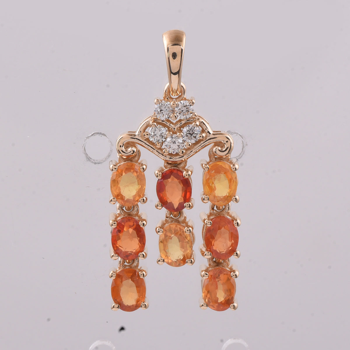 1.67 Ct Oval Natural Multi Coloured Sapphire 14K Gold Pendant