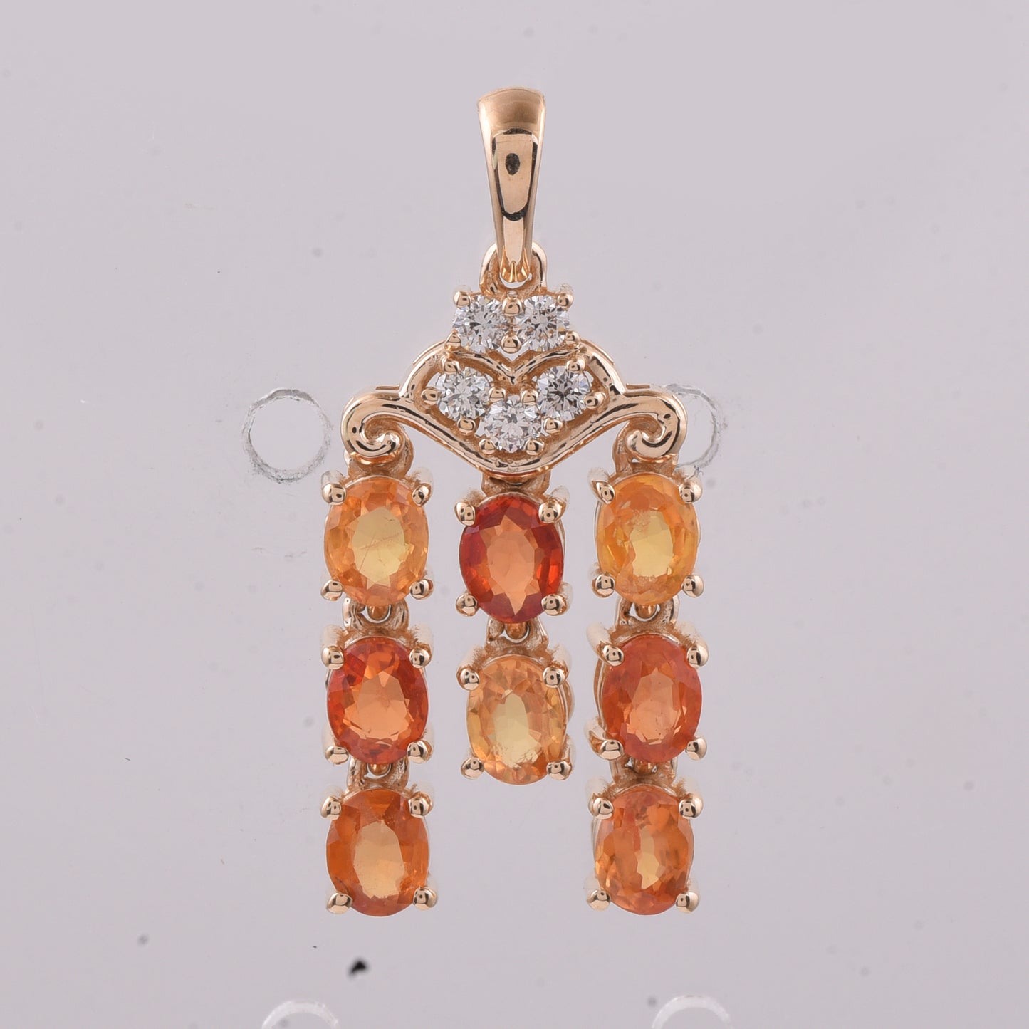 1.67 Ct Oval Natural Multi Coloured Sapphire 14K Gold Pendant