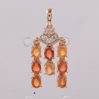 1.67 Ct Oval Natural Multi Coloured Sapphire 14K Gold Pendant