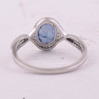 1.28 Ct Oval Mixed Cut Natural Sapphire 950 Platinum Ring