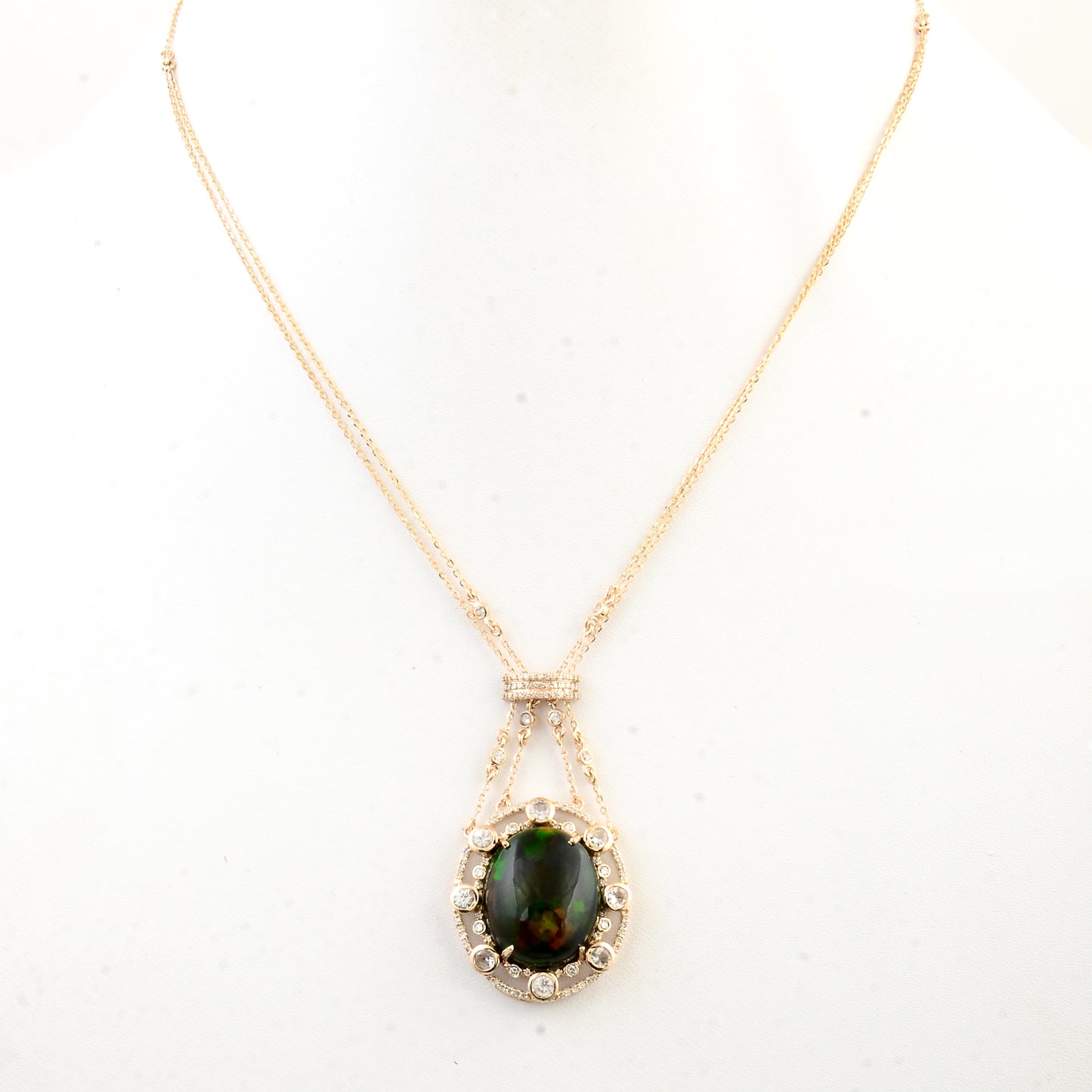 13.21 Ct Oval Opal 14K Gold Pendant