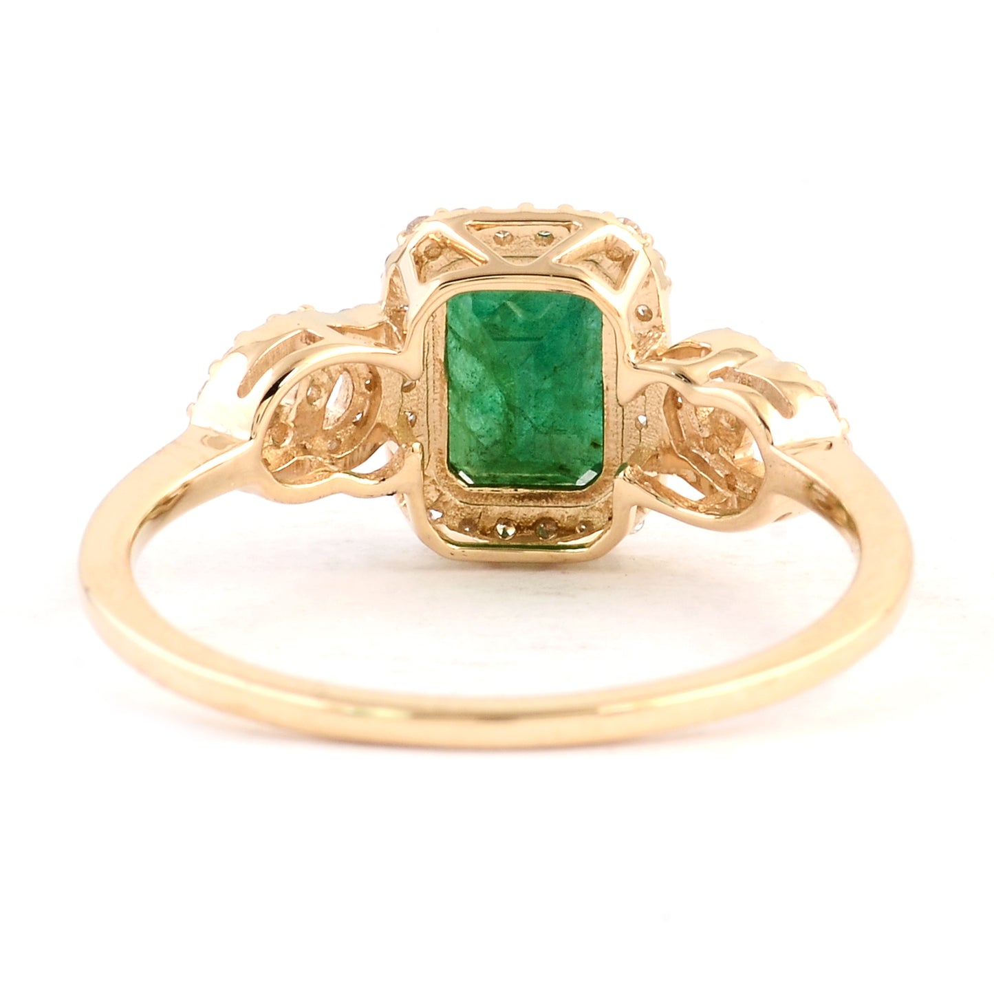 1.13 Ct Emerald Cut Natural Beryl Emerald 14K Gold Ring