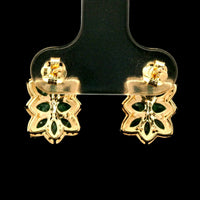 1.61 Ct Pear Emerald 14K Gold Earrings