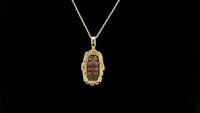 3.22 Ct Cushion Oregon Sunstone 14K Gold Pendant