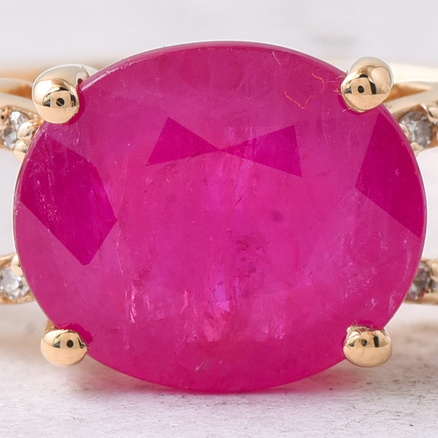 2.84 Ct Single Cut Natural Ruby 14K Gold Ring