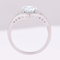 1.58 Ct Oval Mixed Cut Natural Aquamarine 950 Platinum Ring