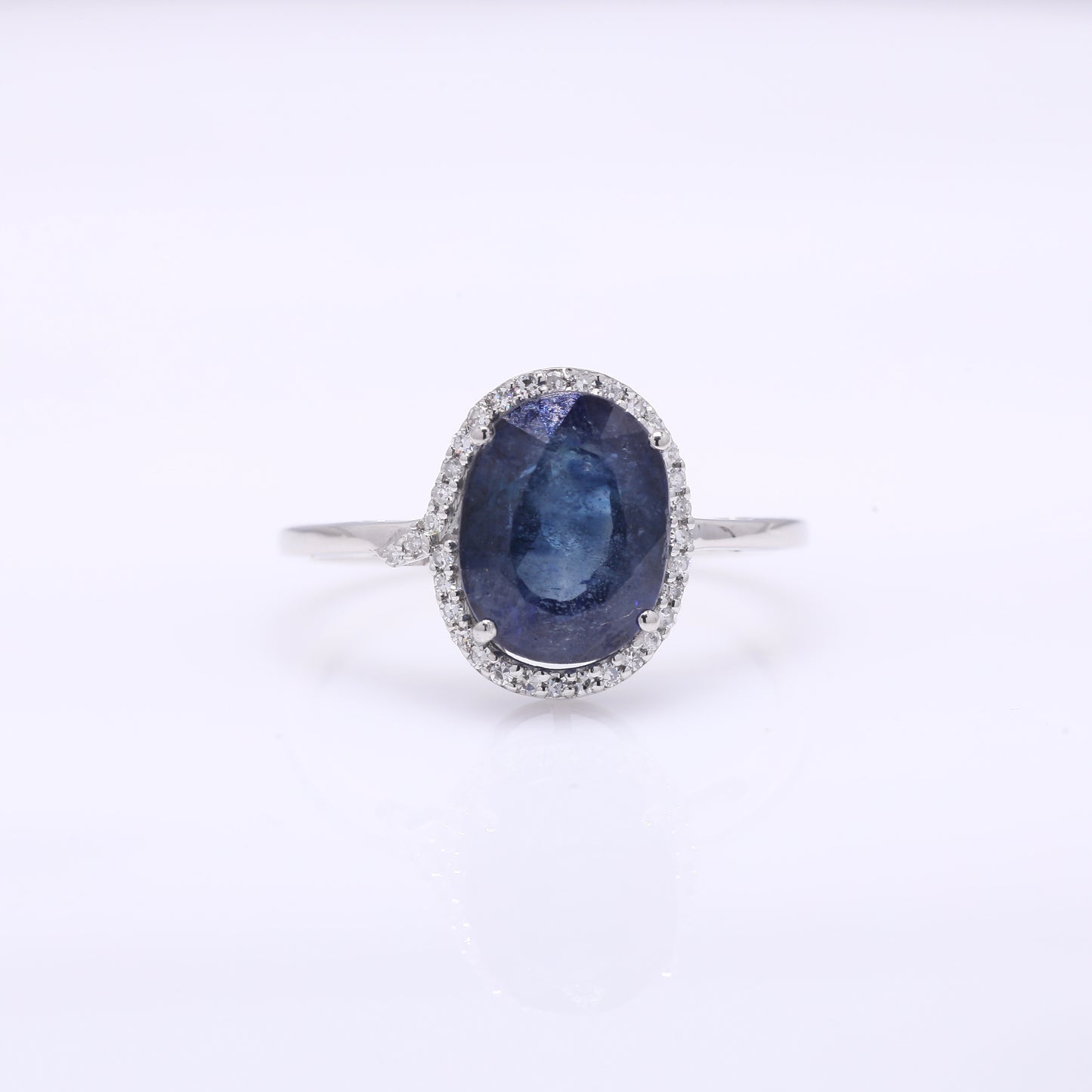 3.78 Ct Oval Mixed Cut Natural Sapphire 950 Platinum Ring