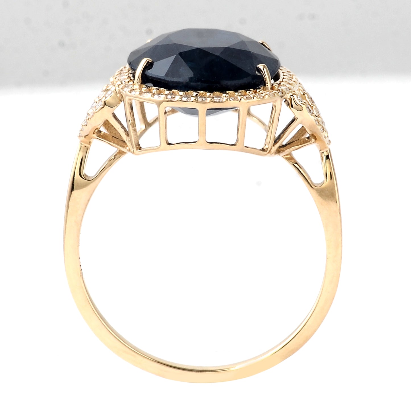 7.48 Ct Oval Mixed Cut Natural Corundum Sapphire 14K Gold Ring
