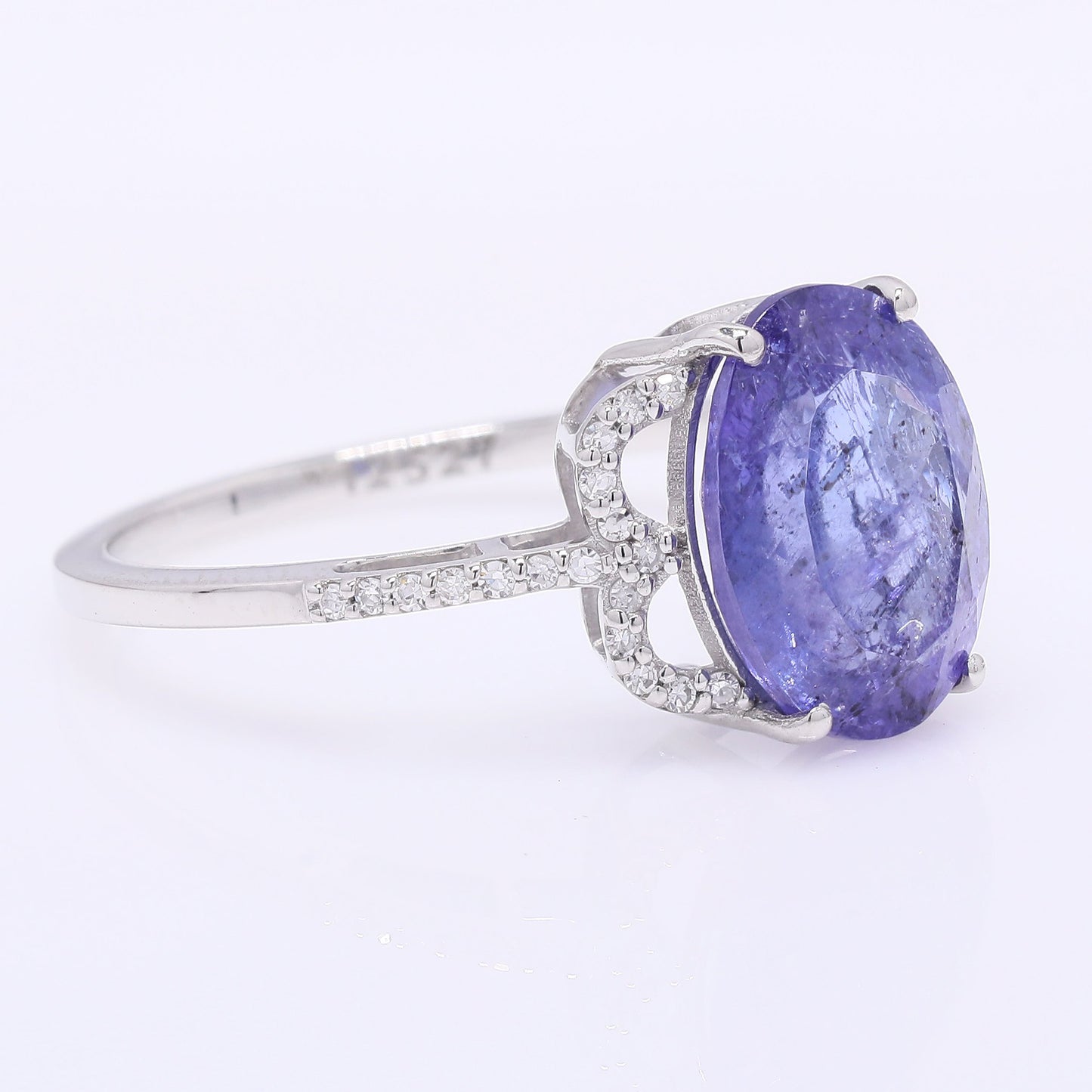 3.97 Ct Oval Mixed Cut Natural Tanzanite 950 Platinum Ring