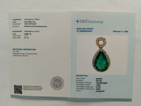 2.21 Ct Pear Mixed Cut Natural Emerald 14K Gold Pendant