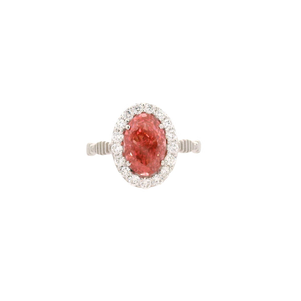 2.52 Carats Pink Lab Grown Diamond 14K Gold Ring