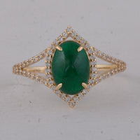 2.23 Ct Oval Emerald 9K Gold Ring
