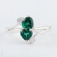 1.67 Ct Heart Green Topaz 925 Sterling Silver Ring