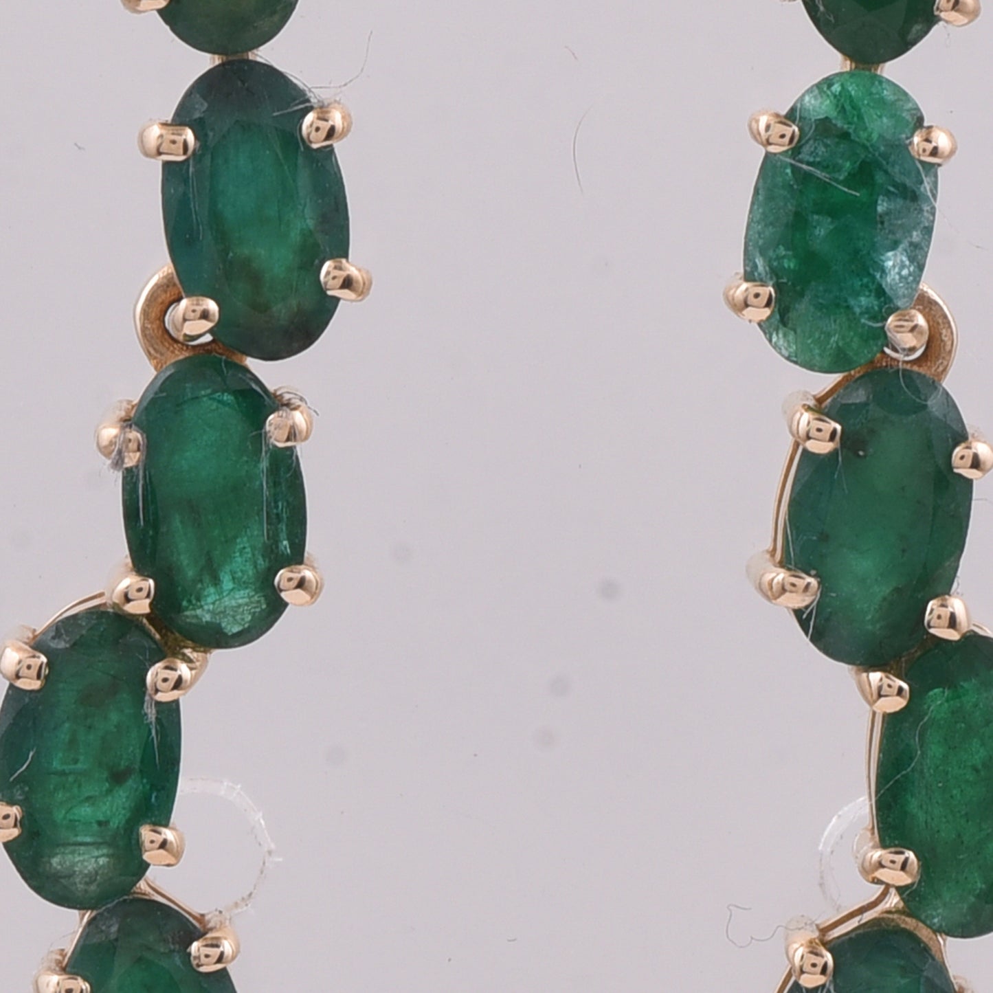 2.19 Ct Oval Natural Emerald 14K Gold Earrings