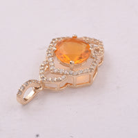 1.04 Ct Round Br.Opal 9K Gold Pendant