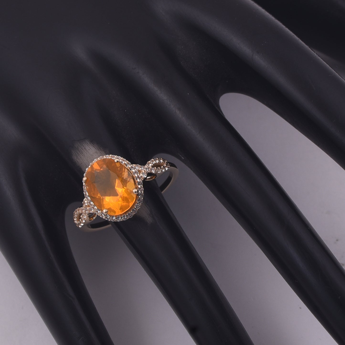 2.09 Ct Oval Br.Fire Opal 9K Gold Ring