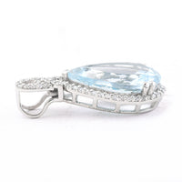 3.67 Ct Pear Mixed Cut Natural Aquamarine 950 Platinum Pendant