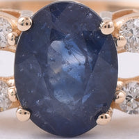 1.33 Ct Oval Natural Sapphire 14K Gold Ring