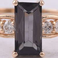 0.99 Ct Rectangle Natural Tourmaline 14K Gold Ring