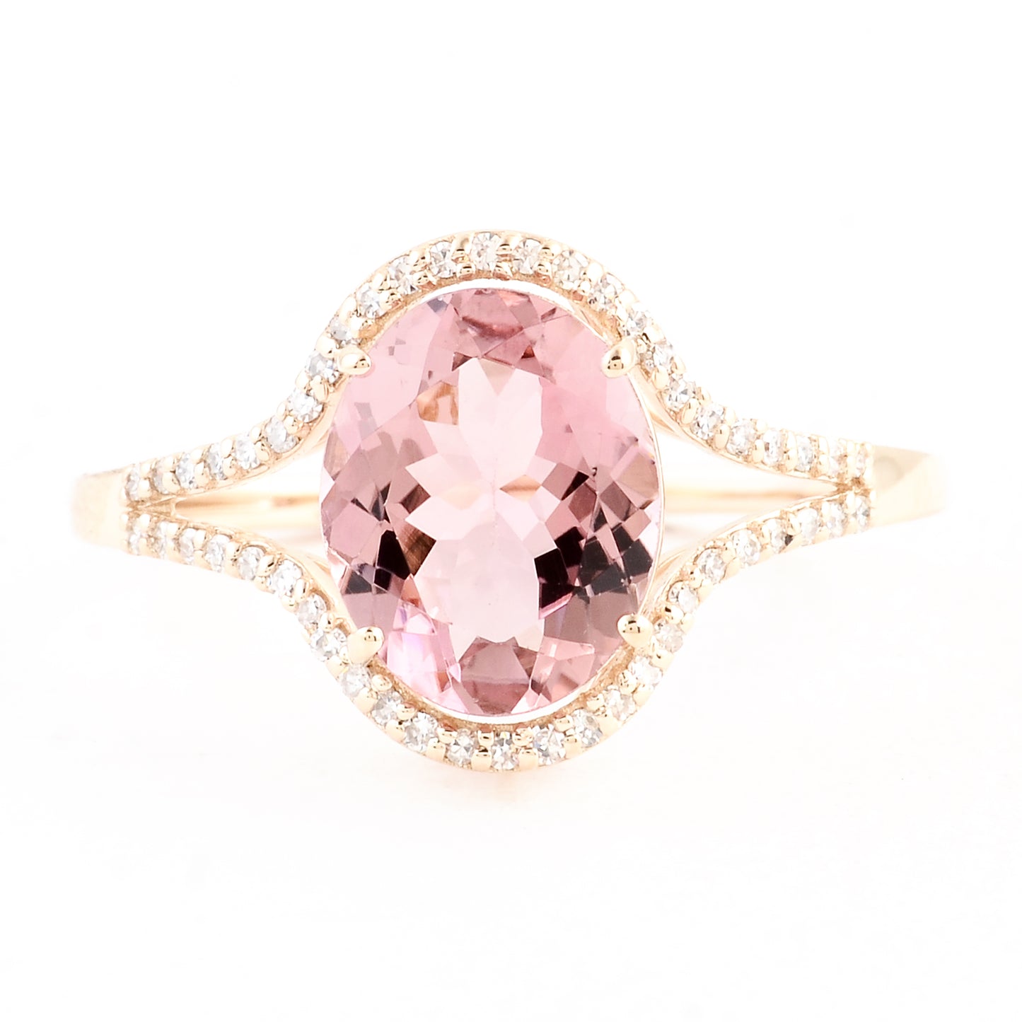 2.34 Ct Oval Mixed Cut Natural Tourmaline 14K Gold Ring