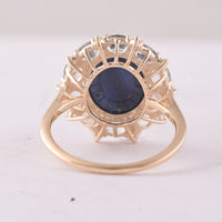 9.68 Ct Oval Sapphire 9K Gold Ring